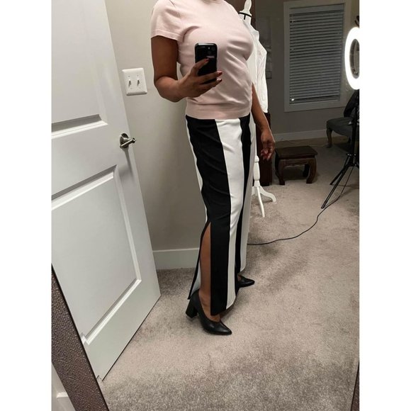 INC Black White Color Block Wide Leg Pants - XL New With Tag - Picture 3 of 10